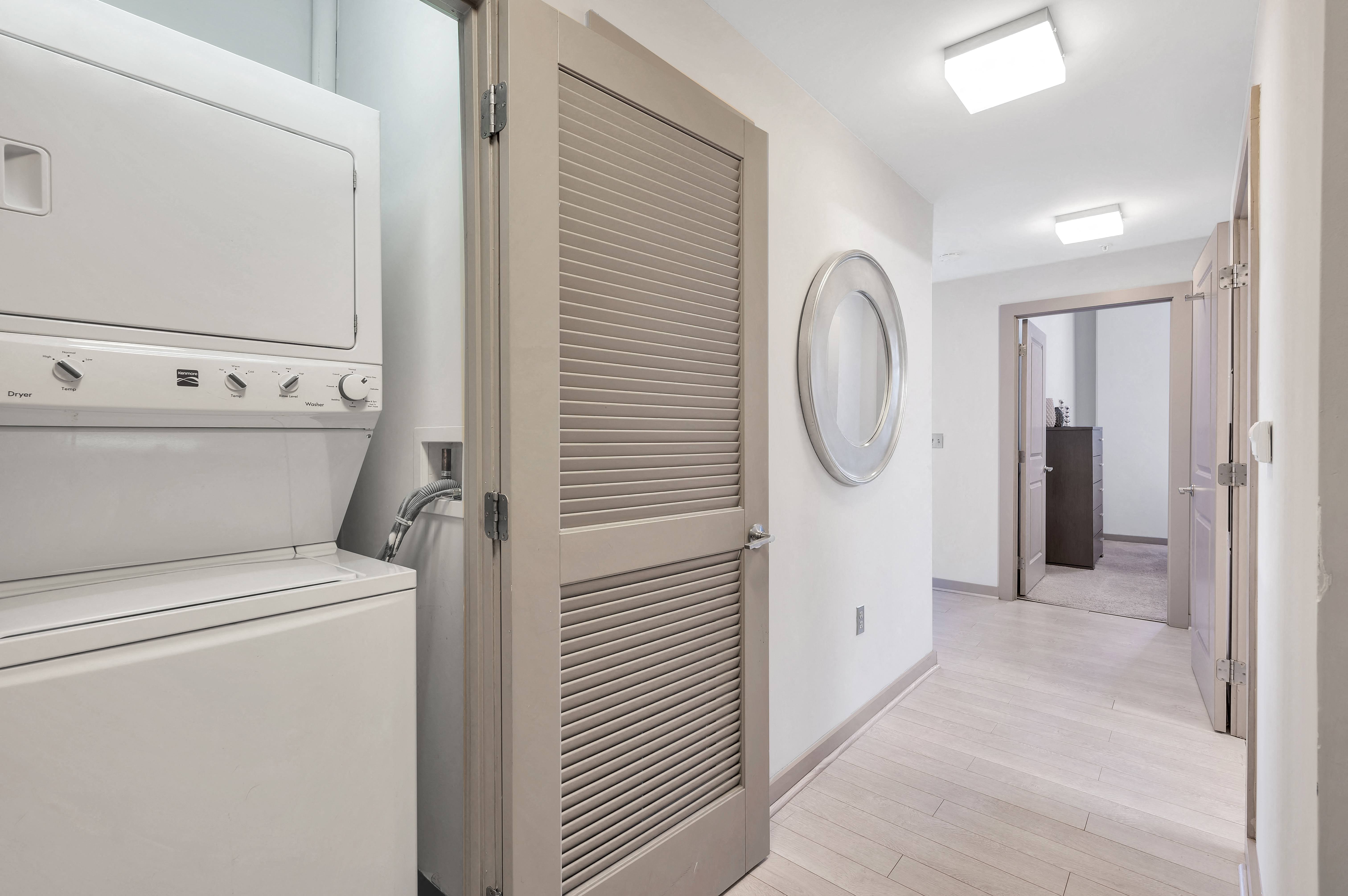 Full-sized energy efficient washer and dryer in every apartment home Full-sized energy efficient washer and dryer in every apartment home